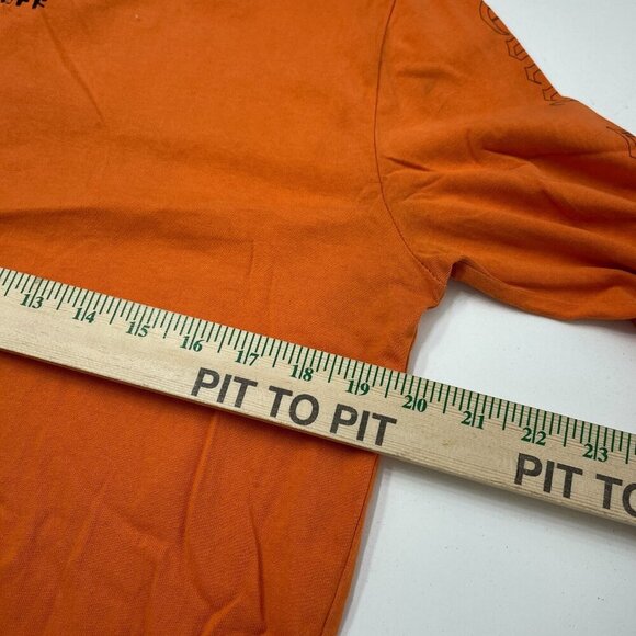 Off White Distressed long sleeve shirt Mens M Orange 3767 - Picture 9 of 11